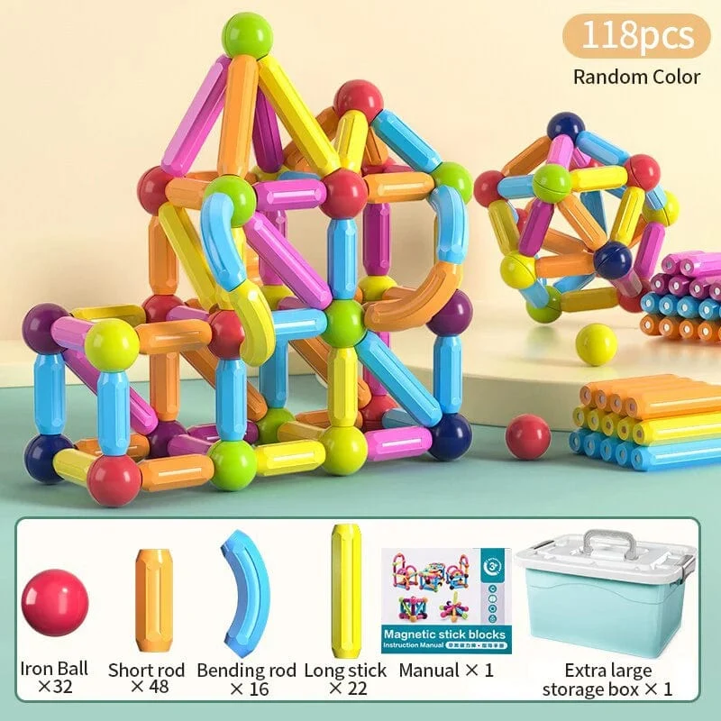 Kinder Magnetisches Bauset Magnetkugeln Stick Bausteine ​​Montessori Lernspielzeug Für Kinder Geschenk