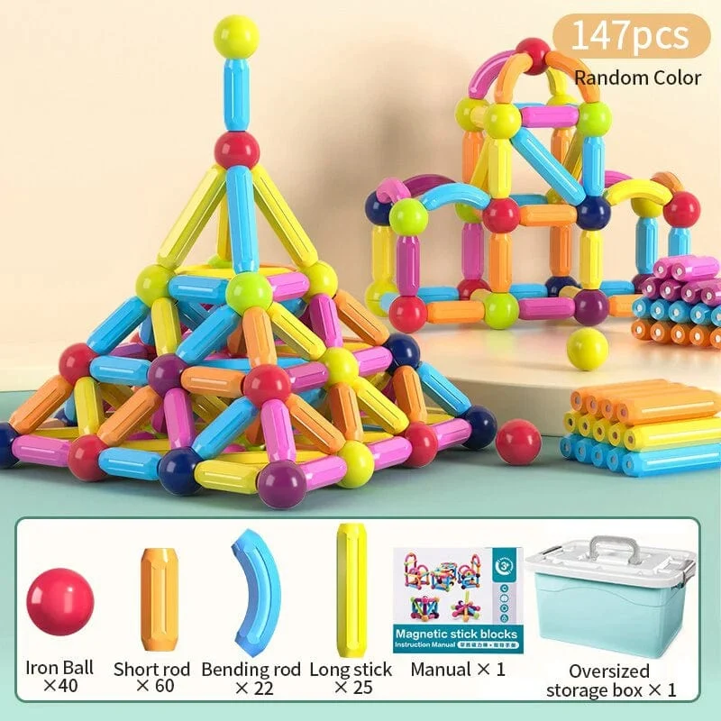 Kinder Magnetisches Bauset Magnetkugeln Stick Bausteine ​​Montessori Lernspielzeug Für Kinder Geschenk