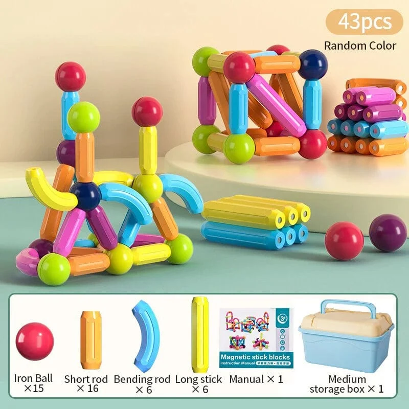 Kinder Magnetisches Bauset Magnetkugeln Stick Bausteine ​​Montessori Lernspielzeug Für Kinder Geschenk