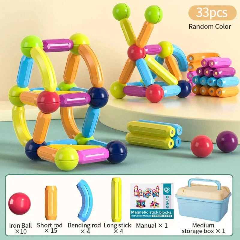 Kinder Magnetisches Bauset Magnetkugeln Stick Bausteine ​​Montessori Lernspielzeug Für Kinder Geschenk