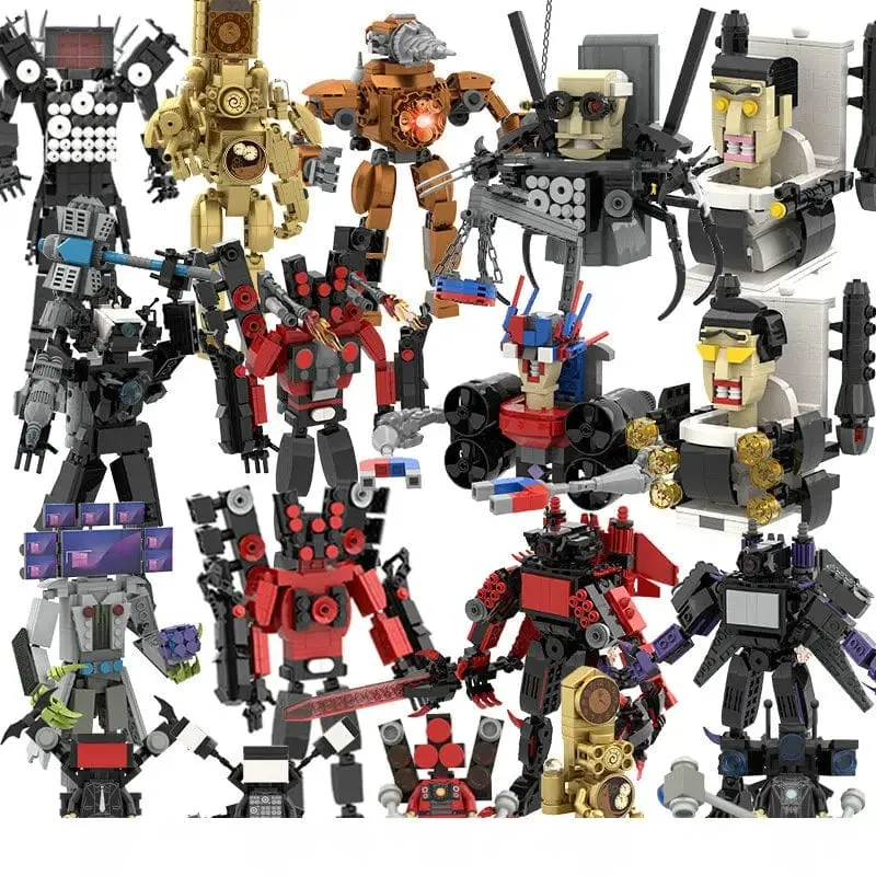 Skibidi Toilette Titan TV Mann Speakerman Horror Spiel Bosses Camara Baustein Cartoon Puppe Modell Kinder Geburtstag Halloween Geschenk