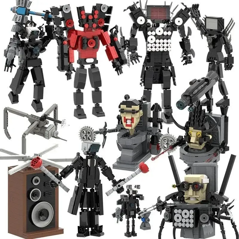 Skibidi Toilette Titan TV Mann Speakerman Horror Spiel Bosses Camara Baustein Cartoon Puppe Modell Kinder Geburtstag Halloween Geschenk