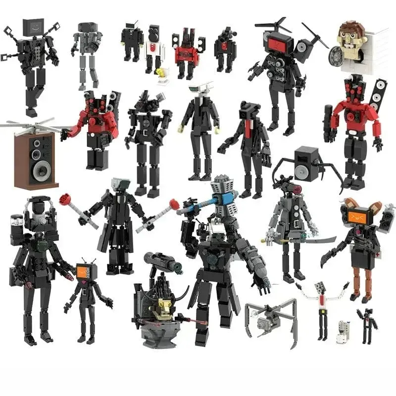 Skibidi Toilette Titan TV Mann Speakerman Horror Spiel Bosses Camara Baustein Cartoon Puppe Modell Kinder Geburtstag Halloween Geschenk