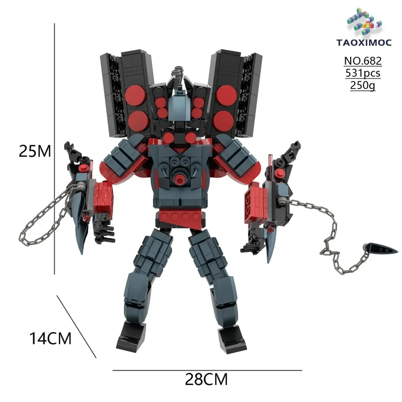 Skibidi Toilette Titan TV Mann Speakerman Horror Spiel Bosses Camara Baustein Cartoon Puppe Modell Kinder Geburtstag Halloween Geschenk
