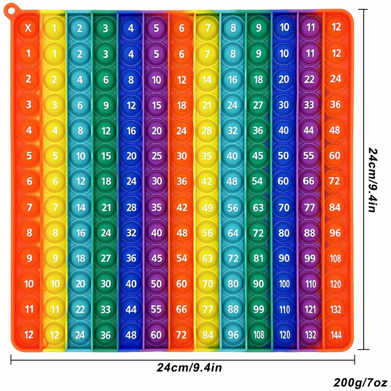 12x12 Multiplikationsspiel, Pop-Spielzeug, Mathe-Lernen, Lernspielzeug, Manipulationen für Kinder, Vorschule, Kindergarten, Klassenzimmer, Push