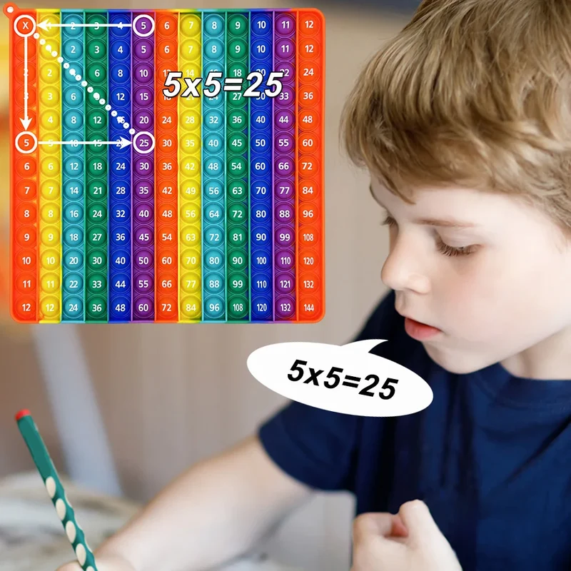 12x12 Multiplikationsspiel, Pop-Spielzeug, Mathe-Lernen, Lernspielzeug, Manipulationen für Kinder, Vorschule, Kindergarten, Klassenzimmer, Push
