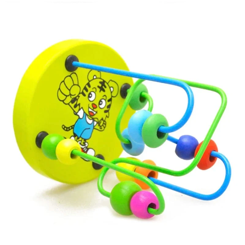 Mini Montessori Holzspielzeug Kinder Kreise Bead Wire Maze Achterbahn Kleinkind Frühe Pädagogische Puzzles Spielzeug für Kinder Kleinkinder