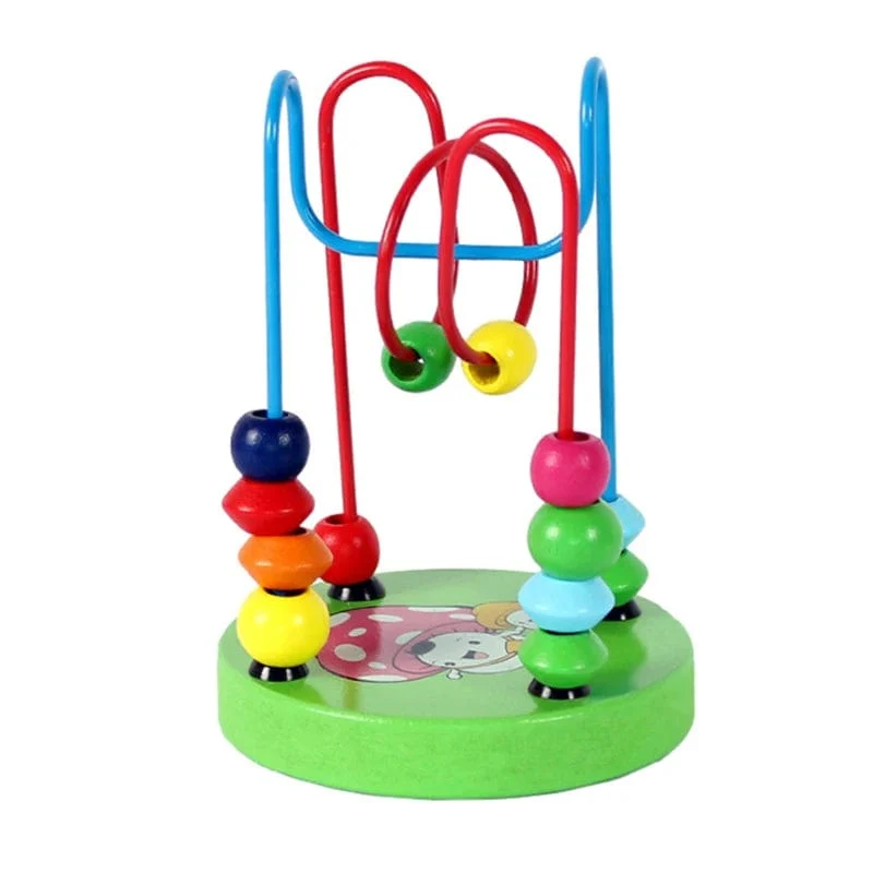 Mini Montessori Holzspielzeug Kinder Kreise Bead Wire Maze Achterbahn Kleinkind Frühe Pädagogische Puzzles Spielzeug für Kinder Kleinkinder