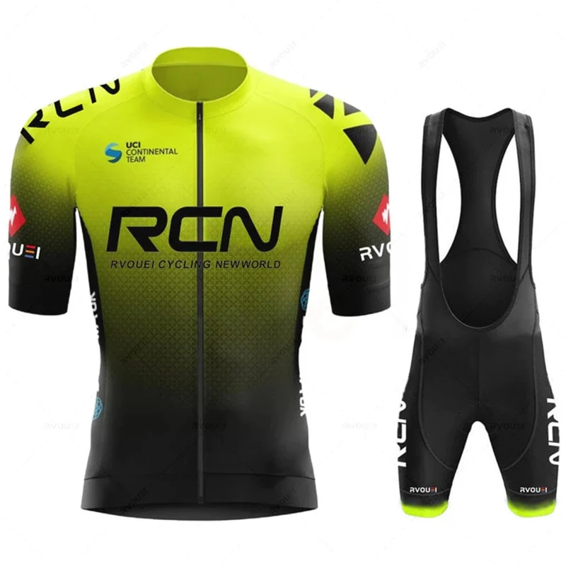 Rcn Fluoreszierende Grüne Fahrrad-Sets Mountainbike-Uniform Sommer Herren Radtrikot-Set Rennrad-Trikots MTB Fahrradbekleidung