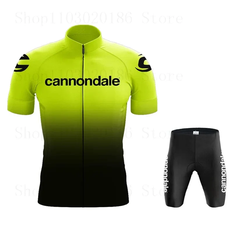 Cannondale Männer Kurzarm Radfahren Jersey Set Sommer Bicicleta Kleidung MTB Maillot Ropa Ciclismo Sportswear Blau Fahrrad Anzug