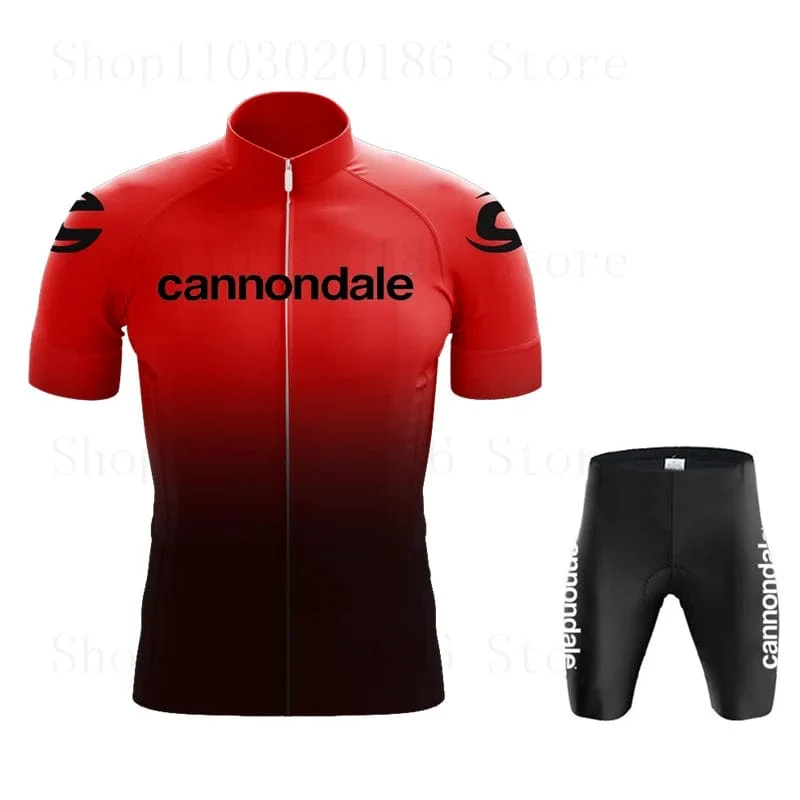 Cannondale Männer Kurzarm Radfahren Jersey Set Sommer Bicicleta Kleidung MTB Maillot Ropa Ciclismo Sportswear Blau Fahrrad Anzug