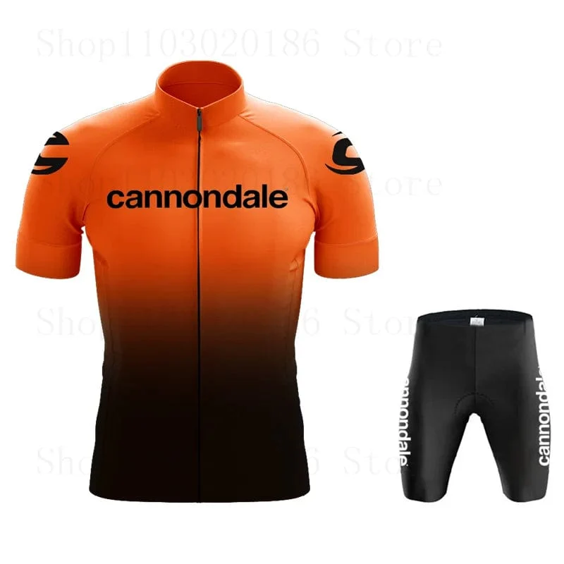 Cannondale Männer Kurzarm Radfahren Jersey Set Sommer Bicicleta Kleidung MTB Maillot Ropa Ciclismo Sportswear Blau Fahrrad Anzug