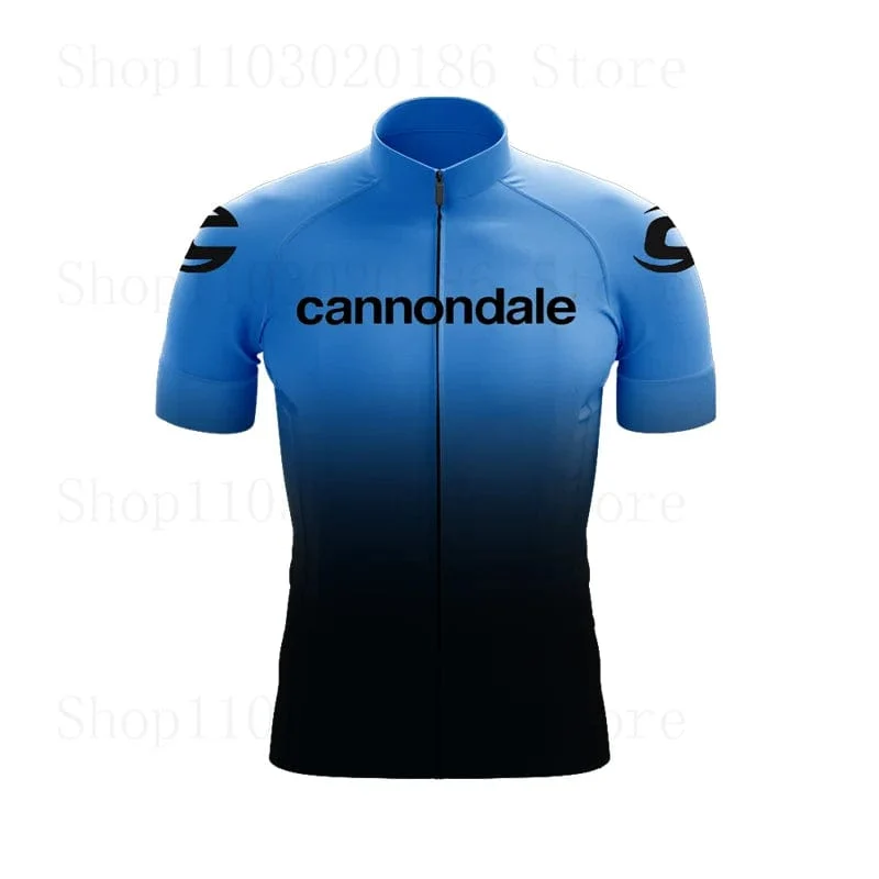Cannondale Männer Kurzarm Radfahren Jersey Set Sommer Bicicleta Kleidung MTB Maillot Ropa Ciclismo Sportswear Blau Fahrrad Anzug
