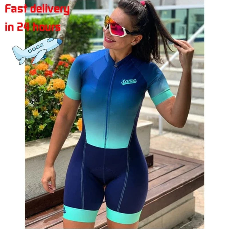 2023 XAMA Pro Niedrigen Preis frauen Beruf Triathlon Anzug Kleidung Radfahren Skinsuits Coupa De Ciclismo Strampler Overall 20D Kits