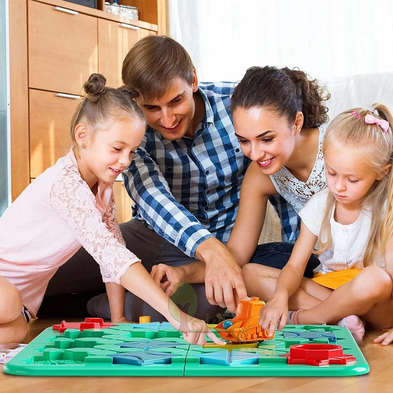 Logik-Brettspiel für Kinder, Marmorbahn-Blöcke, Puzzle, Auto-Strecke, Spielzeug, Rennwagen-Schienenblöcke, Schienen-Bau- und Konstruktionsspiel