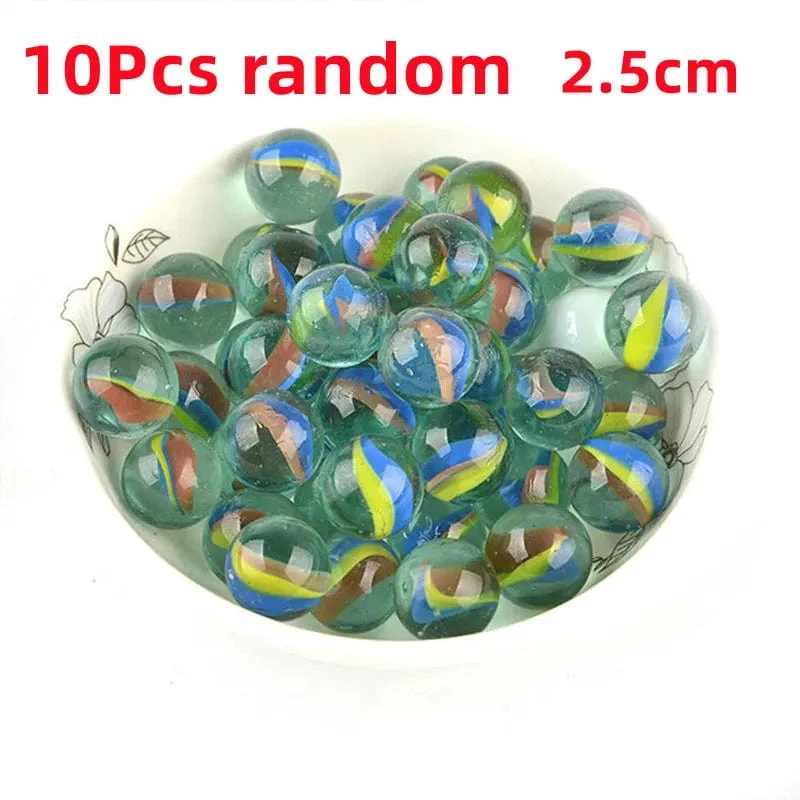 10/50PCS 25/14mm Bunte Glas Murmeln Spielzeug Kinder Marmor Kugeln Laufen Spiel Solitaire Spielzeug Accs Vase Füllstoff & Aquarium Hause Spielzeug Geschenk
