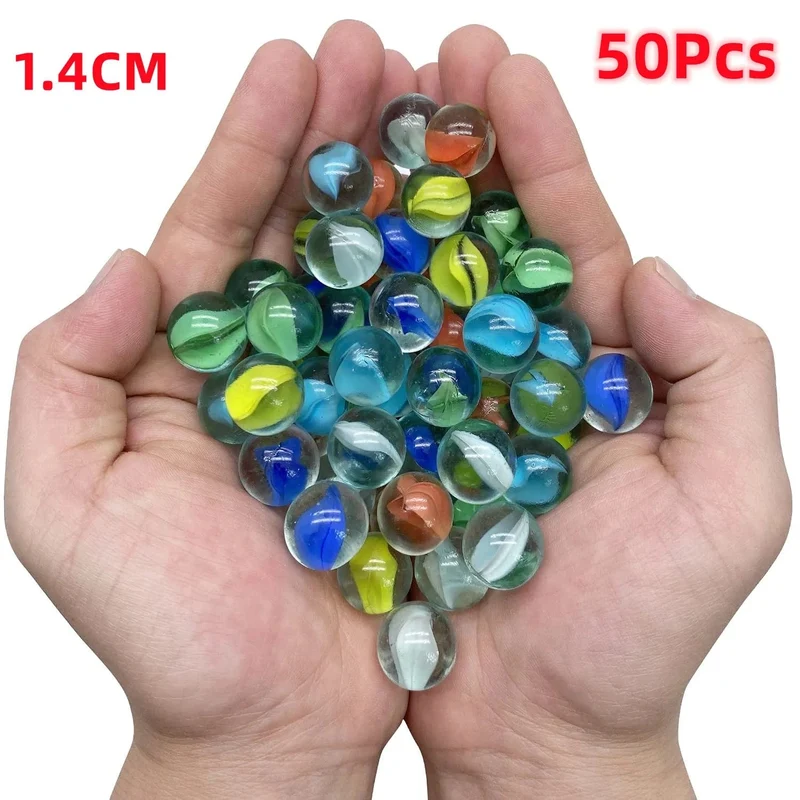 10/50PCS 25/14mm Bunte Glas Murmeln Spielzeug Kinder Marmor Kugeln Laufen Spiel Solitaire Spielzeug Accs Vase Füllstoff & Aquarium Hause Spielzeug Geschenk