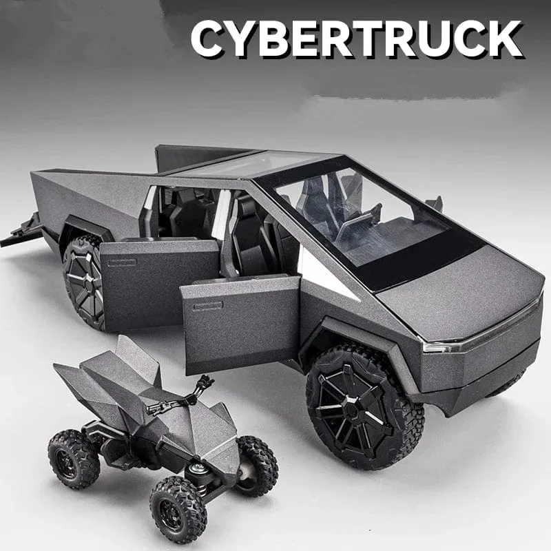 1/24 Tesla Cybertruck Pickup Legierung Auto Modell Druckguss Metall Spielzeug Geländewagen Auto Modell Simulation Sound und Licht Kinder Geschenk