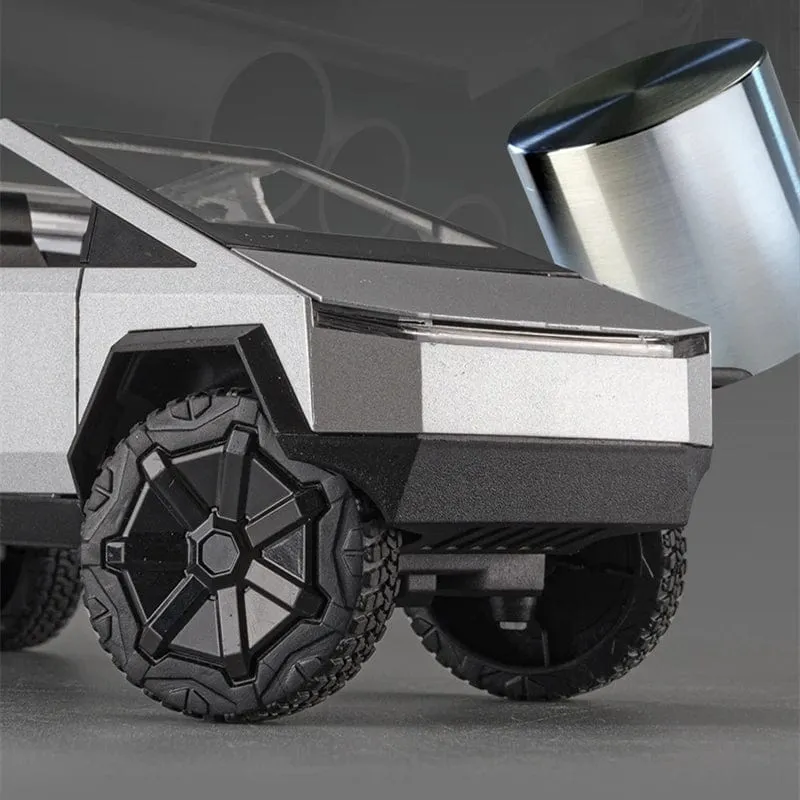 1/24 Tesla Cybertruck Pickup Legierung Auto Modell Druckguss Metall Spielzeug Geländewagen Auto Modell Simulation Sound und Licht Kinder Geschenk
