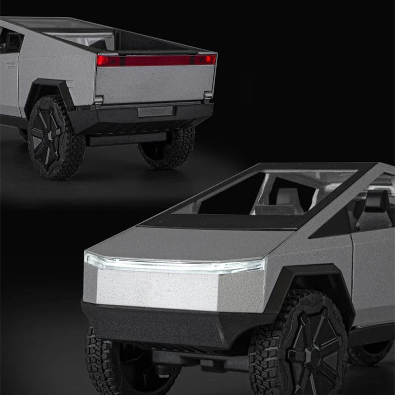1/24 Tesla Cybertruck Pickup Legierung Auto Modell Druckguss Metall Spielzeug Geländewagen Auto Modell Simulation Sound und Licht Kinder Geschenk