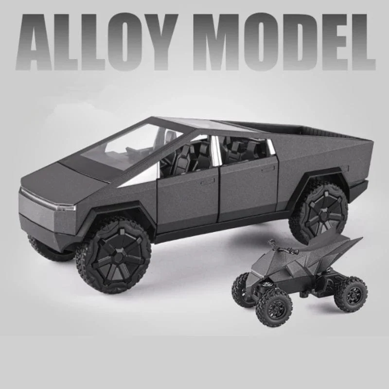 1/24 Tesla Cybertruck Pickup Legierung Auto Modell Druckguss Metall Spielzeug Geländewagen Auto Modell Simulation Sound und Licht Kinder Geschenk