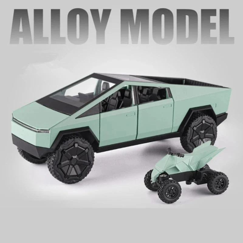 1/24 Tesla Cybertruck Pickup Legierung Auto Modell Druckguss Metall Spielzeug Geländewagen Auto Modell Simulation Sound und Licht Kinder Geschenk