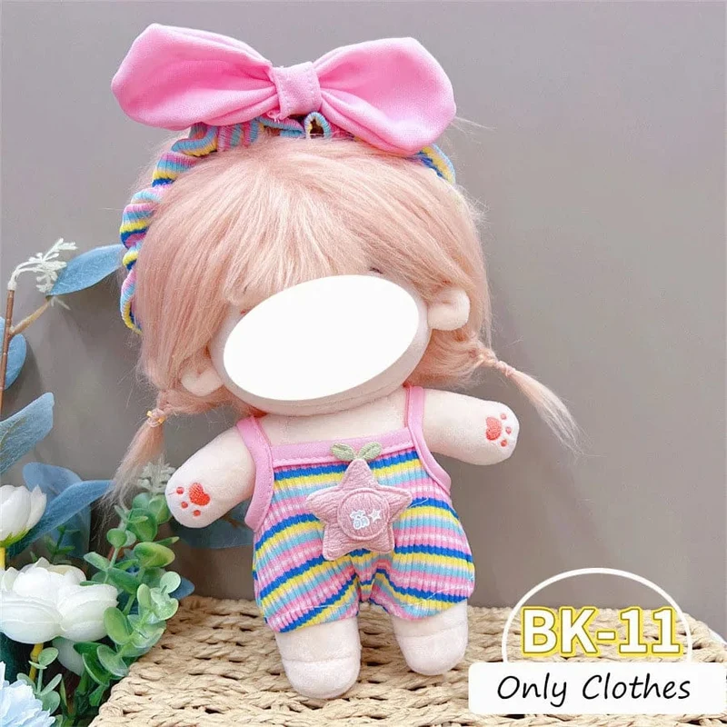 Hübsche Kleiderkleidung für 20 cm große Baumwoll-Plüschtiere, Anziehkleidung, Prinzessinnenrock, süßer lässiger Anzug, Socken-Set, Mädchen-Geburtstagsgeschenk
