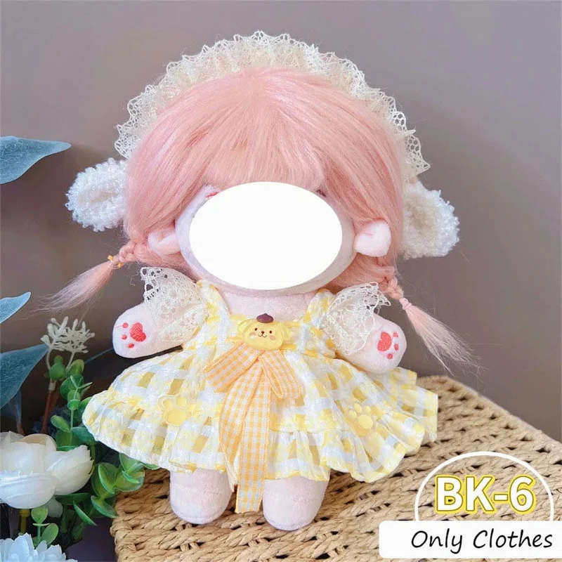 Hübsche Kleiderkleidung für 20 cm große Baumwoll-Plüschtiere, Anziehkleidung, Prinzessinnenrock, süßer lässiger Anzug, Socken-Set, Mädchen-Geburtstagsgeschenk