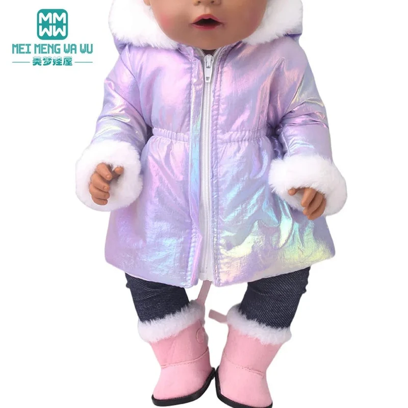 Kleidung für Puppen, passend für 43 cm große Spielzeug-Neugeborenenpuppe, amerikanische Puppe. Modische Baumwolljacke, rosa, rosa, rot, weiß, lila