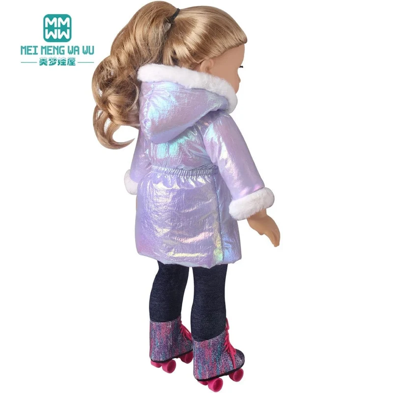 Kleidung für Puppen, passend für 43 cm große Spielzeug-Neugeborenenpuppe, amerikanische Puppe. Modische Baumwolljacke, rosa, rosa, rot, weiß, lila