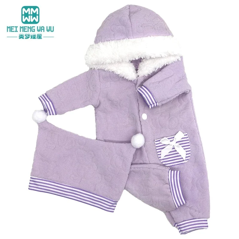 Kleidung für Puppen, passend für 43 cm große Spielzeug-Neugeborenenpuppe, amerikanische Puppe. Modische Baumwolljacke, rosa, rosa, rot, weiß, lila