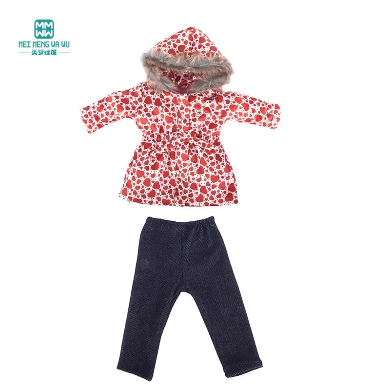 Kleidung für Puppen, passend für 43 cm große Spielzeug-Neugeborenenpuppe, amerikanische Puppe. Modische Baumwolljacke, rosa, rosa, rot, weiß, lila