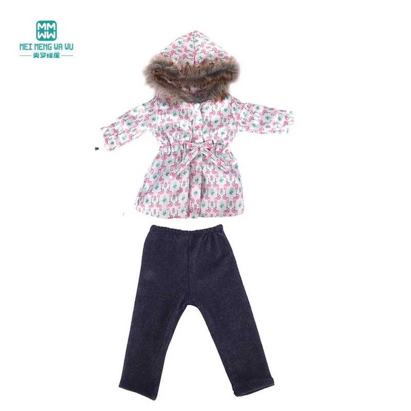 Kleidung für Puppen, passend für 43 cm große Spielzeug-Neugeborenenpuppe, amerikanische Puppe. Modische Baumwolljacke, rosa, rosa, rot, weiß, lila