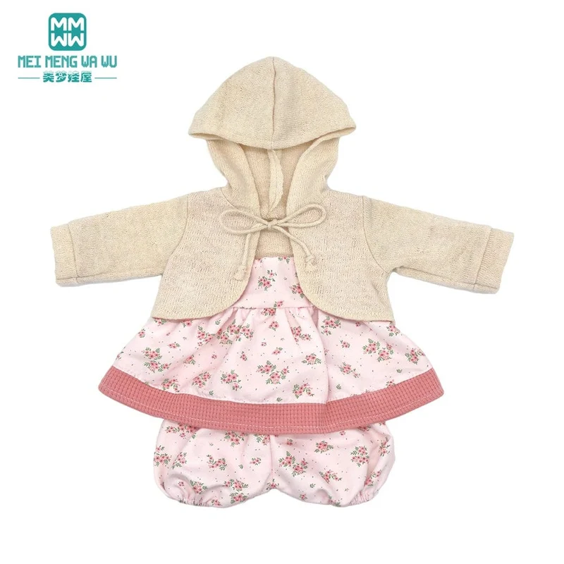 Kleidung für Puppen, passend für 43 cm große Spielzeug-Neugeborenenpuppe, amerikanische Puppe. Modische Baumwolljacke, rosa, rosa, rot, weiß, lila
