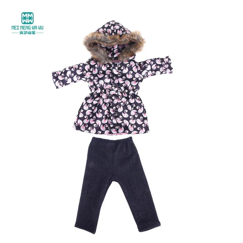 Kleidung für Puppen, passend für 43 cm große Spielzeug-Neugeborenenpuppe, amerikanische Puppe. Modische Baumwolljacke, rosa, rosa, rot, weiß, lila