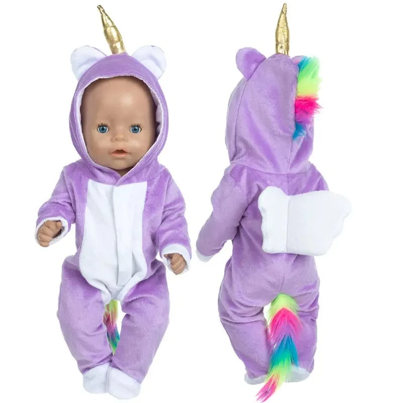 Anzug + Schuhe Puppen-Outfit für 17-Zoll-43-cm-Babypuppen, niedliche Pullover, Strampler, Puppenkleidung