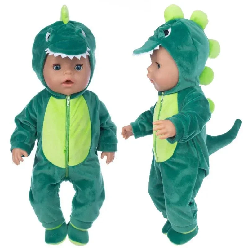 Anzug + Schuhe Puppen-Outfit für 17-Zoll-43-cm-Babypuppen, niedliche Pullover, Strampler, Puppenkleidung