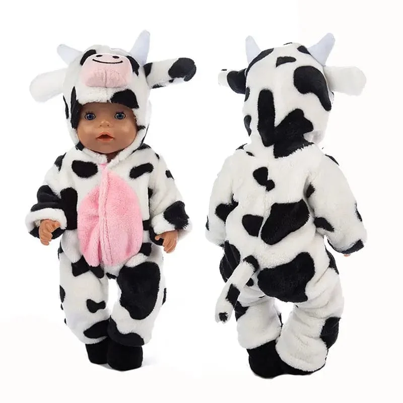 Anzug + Schuhe Puppen-Outfit für 17-Zoll-43-cm-Babypuppen, niedliche Pullover, Strampler, Puppenkleidung