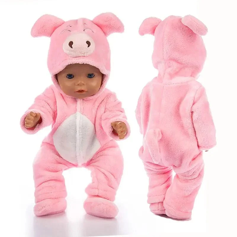 Anzug + Schuhe Puppen-Outfit für 17-Zoll-43-cm-Babypuppen, niedliche Pullover, Strampler, Puppenkleidung