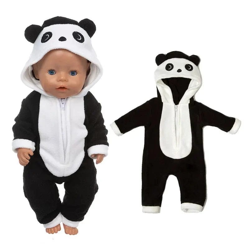 Anzug + Schuhe Puppen-Outfit für 17-Zoll-43-cm-Babypuppen, niedliche Pullover, Strampler, Puppenkleidung