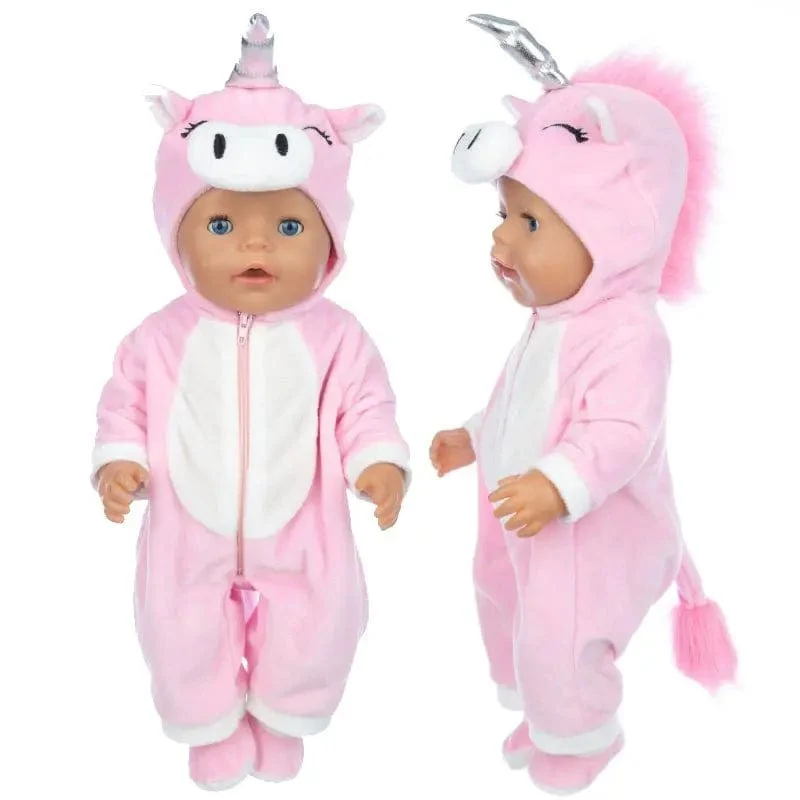 Anzug + Schuhe Puppen-Outfit für 17-Zoll-43-cm-Babypuppen, niedliche Pullover, Strampler, Puppenkleidung
