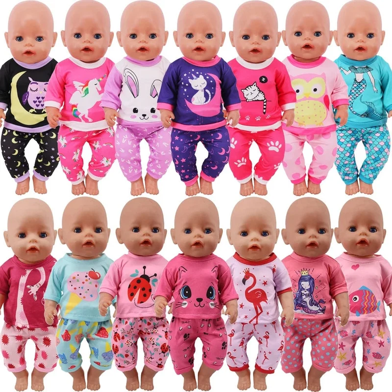 2 Teile/satz = Hemden + Hosen Puppenkleidung Zubehör Für Geborenes Baby 43 cm & 18 Zoll American Doll Mädchenspielzeug & Unsere Generation Nenuco