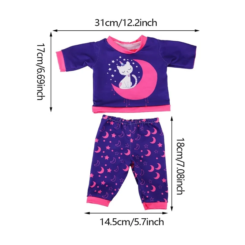 2 Teile/satz = Hemden + Hosen Puppenkleidung Zubehör Für Geborenes Baby 43 cm & 18 Zoll American Doll Mädchenspielzeug & Unsere Generation Nenuco