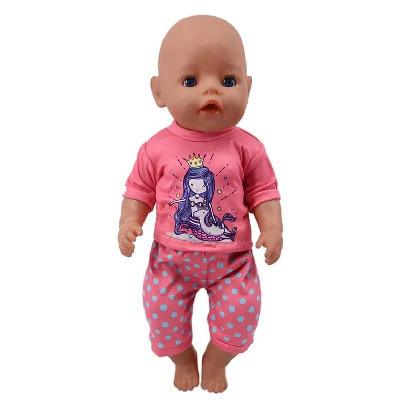 2 Teile/satz = Hemden + Hosen Puppenkleidung Zubehör Für Geborenes Baby 43 cm & 18 Zoll American Doll Mädchenspielzeug & Unsere Generation Nenuco