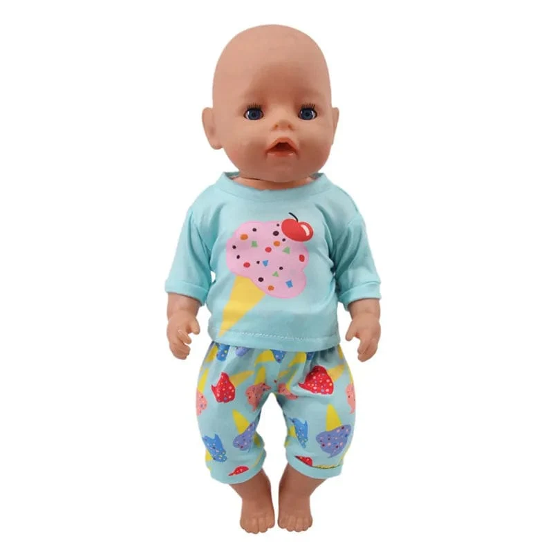2 Teile/satz = Hemden + Hosen Puppenkleidung Zubehör Für Geborenes Baby 43 cm & 18 Zoll American Doll Mädchenspielzeug & Unsere Generation Nenuco