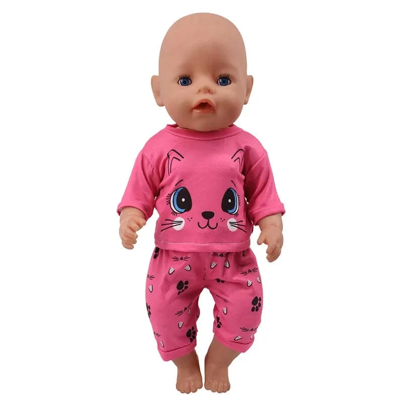 2 Teile/satz = Hemden + Hosen Puppenkleidung Zubehör Für Geborenes Baby 43 cm & 18 Zoll American Doll Mädchenspielzeug & Unsere Generation Nenuco
