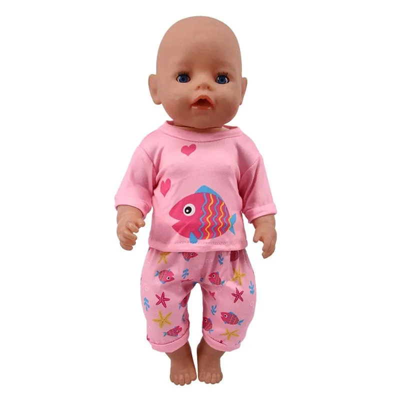 2 Teile/satz = Hemden + Hosen Puppenkleidung Zubehör Für Geborenes Baby 43 cm & 18 Zoll American Doll Mädchenspielzeug & Unsere Generation Nenuco