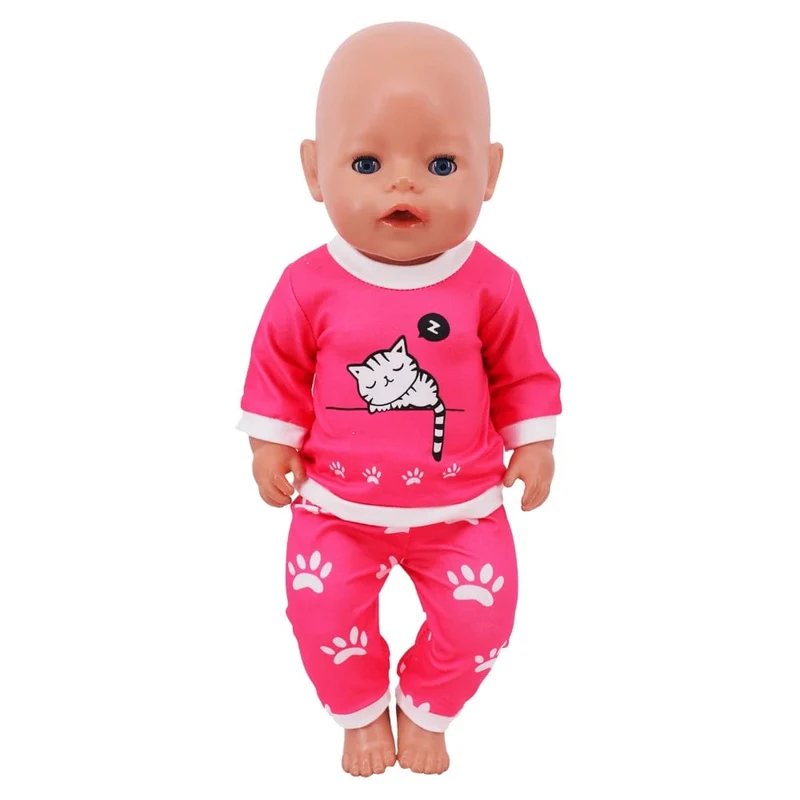 2 Teile/satz = Hemden + Hosen Puppenkleidung Zubehör Für Geborenes Baby 43 cm & 18 Zoll American Doll Mädchenspielzeug & Unsere Generation Nenuco