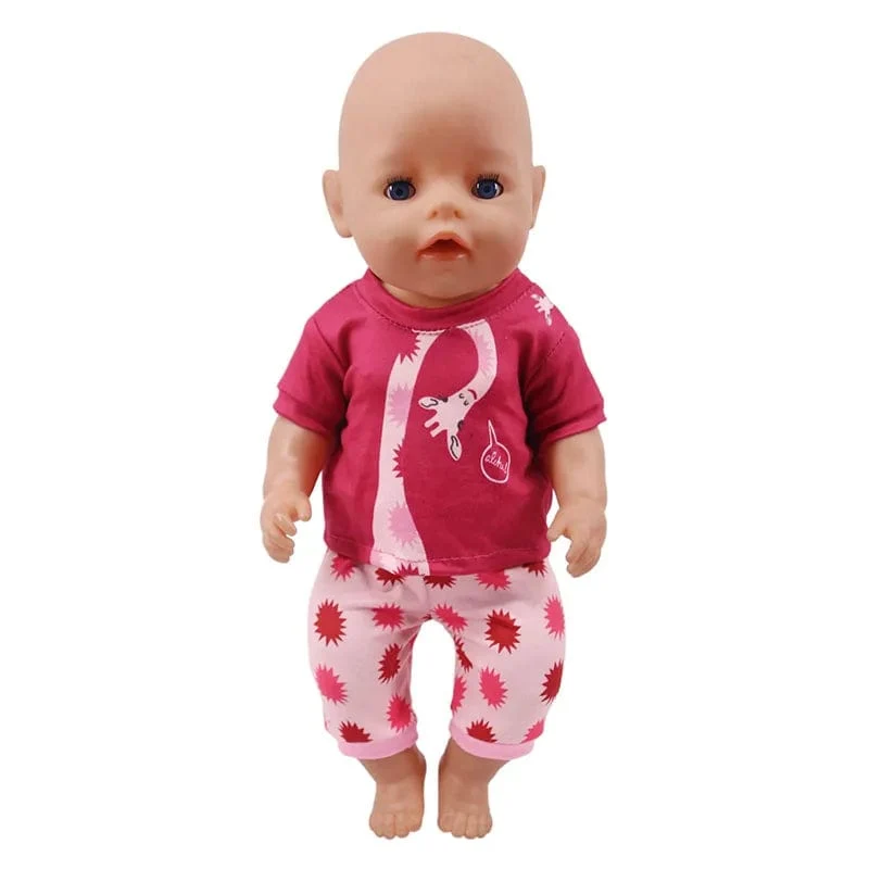 2 Teile/satz = Hemden + Hosen Puppenkleidung Zubehör Für Geborenes Baby 43 cm & 18 Zoll American Doll Mädchenspielzeug & Unsere Generation Nenuco