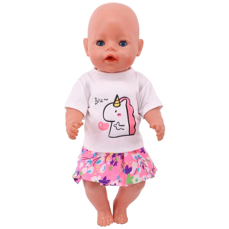 2 Teile/satz = Hemden + Hosen Puppenkleidung Zubehör Für Geborenes Baby 43 cm & 18 Zoll American Doll Mädchenspielzeug & Unsere Generation Nenuco
